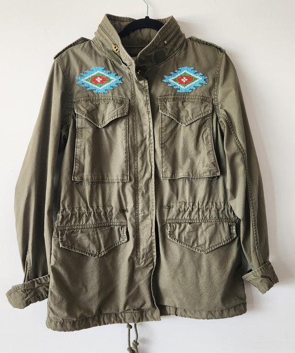 Khaki Denim & Supply by Ralph Lauren Jacket with Beading. Size medium.