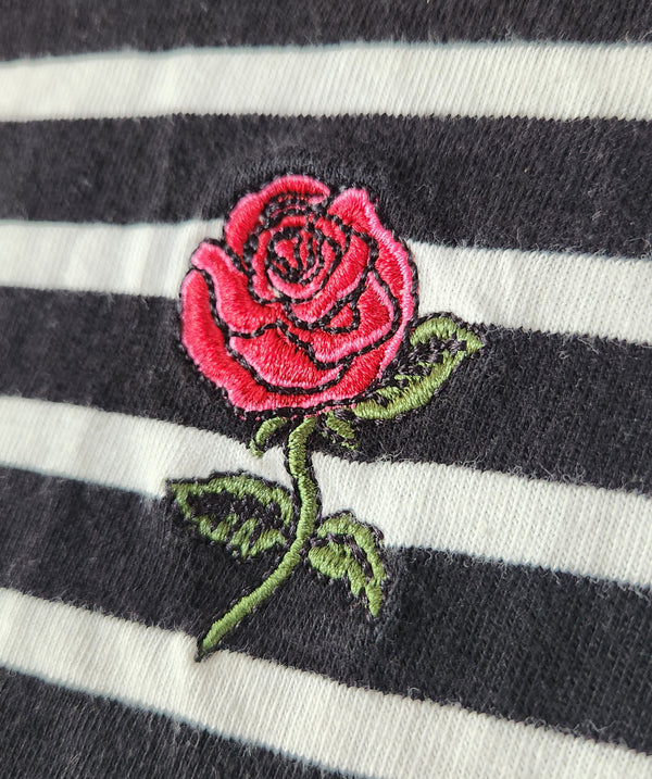 DJAB T-Shirt with Rose Embroidery. Size Medium.