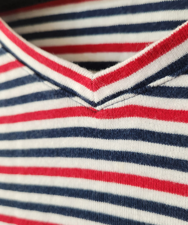 Striped V-Neck Tee