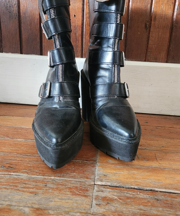 Killstar Platform Boots with Buckles