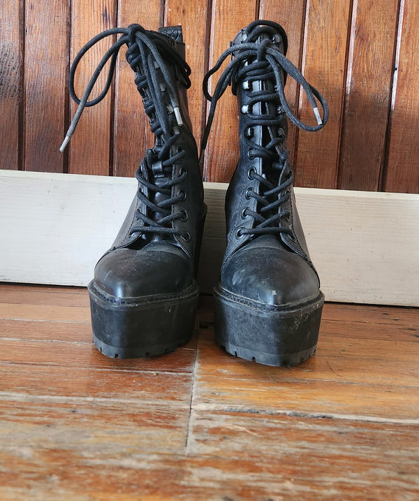 Killstar Lace-Up Platform Boots