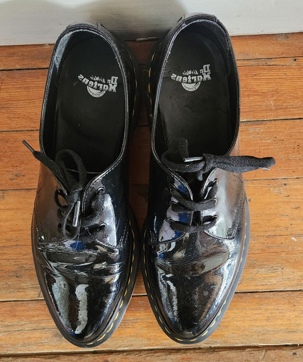 Patent Lace-Up Doc Marten Shoes. Size 9.