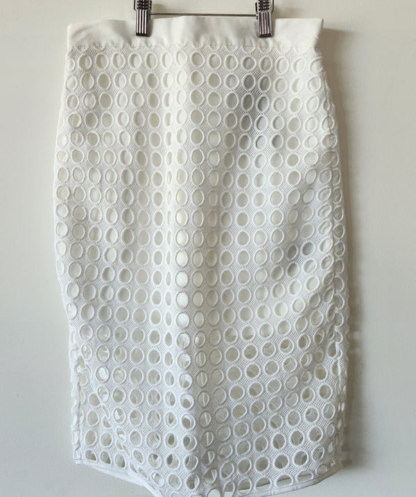 NWT Banana Republic Skirt with Eyelt Overlay. Size 2P.