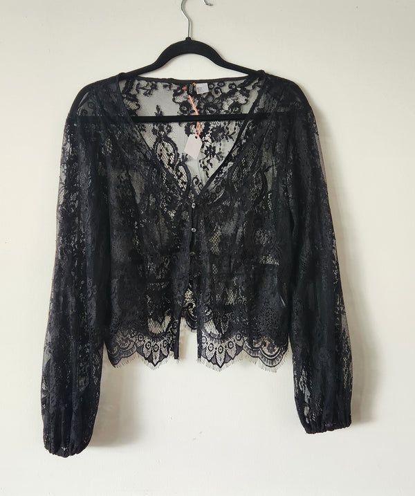 Lace Button-Up H&M Top. Size 12.