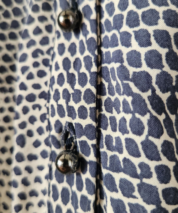 Blue and White Button-Up Shirt Dress. CHIC by JACOB. Size small.