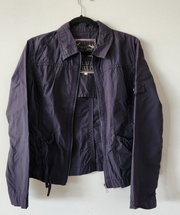Blue Willis 100% Cotton Jacket with Zip. Size Large.