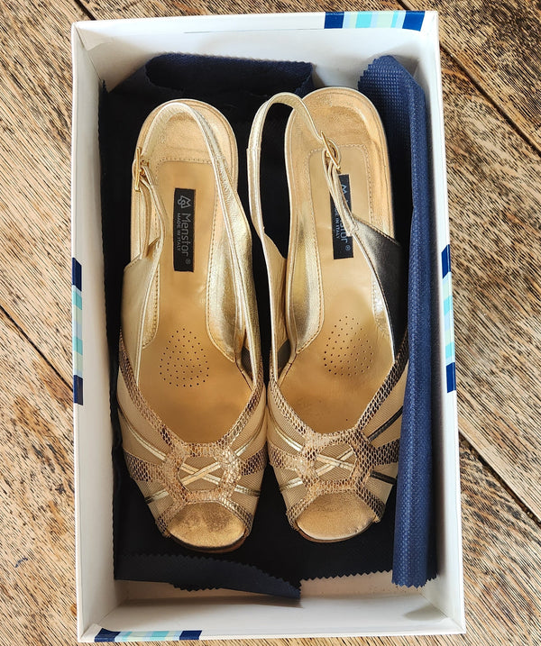 Vintage Menstor Peep Toe Kitten Heels. Size 37.5.