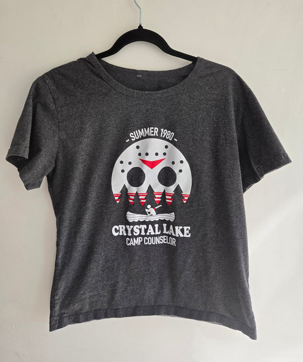 Friday the 13th Camp Crystal Lake Fitted Tee. L.