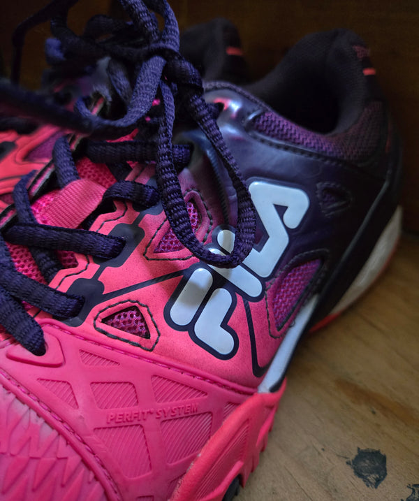 Pink and Purple FILA Sneakers. Size 7.5.