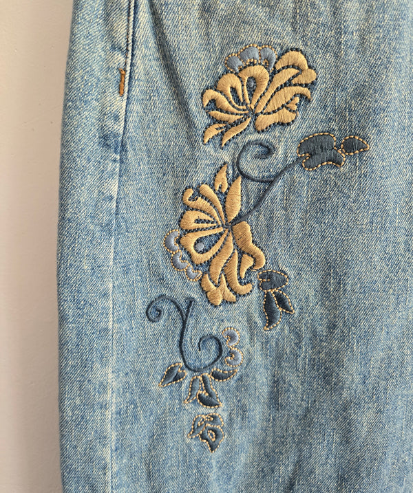 ORLY Jean Skirt with Embroidery
