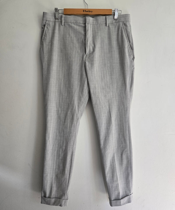Grey and White Mexx Pinstripe Pants. Size 34.