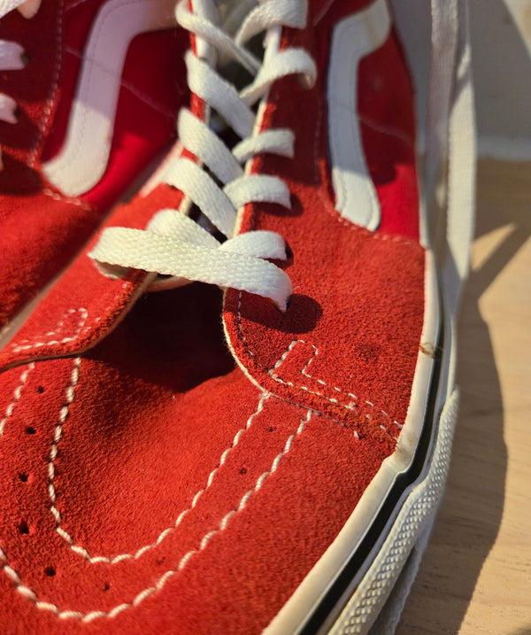 Red Vans Off the Wall High Tops. Women's 8.5